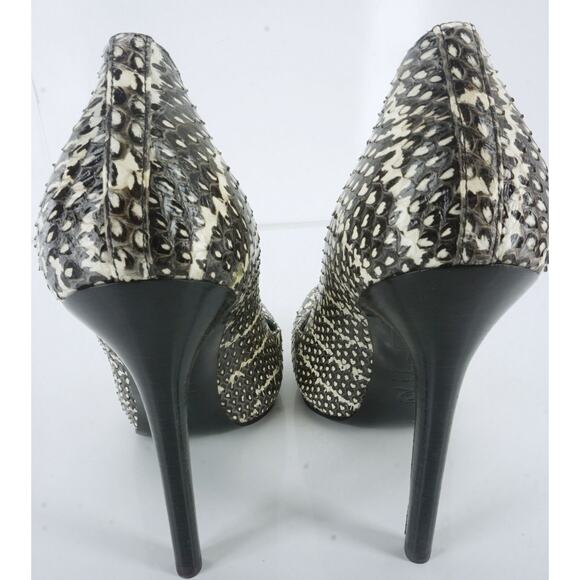 Alexander McQueen Gray Snake Optic Platform Heels Pumps Size 5.5 New $945 Toe Sz - Picture 3 of 12
